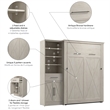 Pemberly Row 88W Full Murphy Bed With Wardrobe Closet Organizer in White