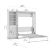 Pemberly Row 88W Full Murphy Bed With Wardrobe Closet Organizer in White