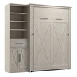 Pemberly Row 88W Full Murphy Bed With Wardrobe Closet Organizer in White