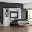 Pemberly Row 88W Full Murphy Bed With Wardrobe Organizer and Farmhouse Design