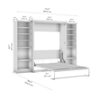 Pemberly Row 113W Full Murphy Bed With 2 Closet Organizers and Farmhouse Style