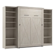 Pemberly Row 113W Full Murphy Bed With 2 Closet Organizers and Farmhouse Style