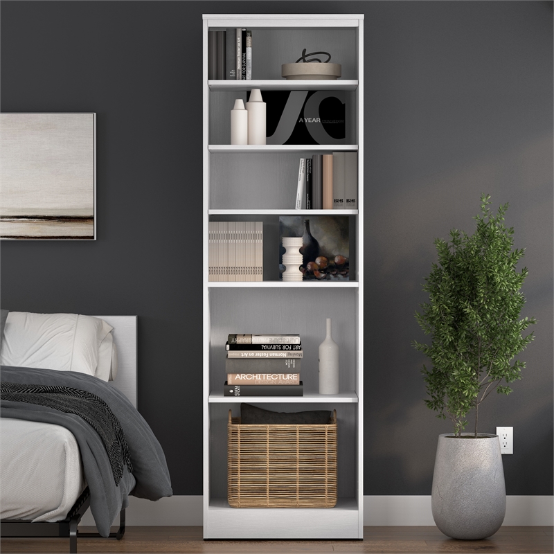 Pemberly Row 25W Freestanding Closet Organizer With 6 Shelves in White