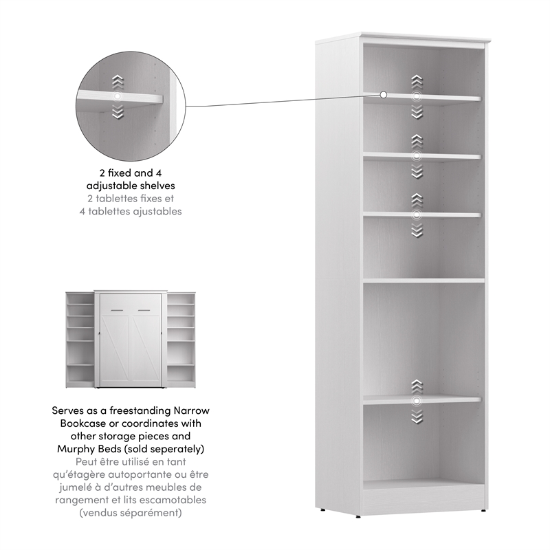Pemberly Row 25W Freestanding Closet Organizer With 6 Shelves in White