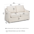 Pemberly Row 57W Loveseat With Removable Slipcover in Ivory Basketweave Fabric