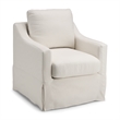Pemberly Row 360 Degree Swivel Accent Chair With Slipcover in Ivory Basketweave
