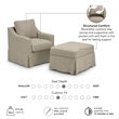 Pemberly Row Swivel Accent Chair and Storage Ottoman With Slipcovers in Sand