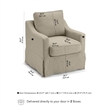 Pemberly Row 360 Degree Swivel Accent Chair With Slipcover in Sand Basketweave