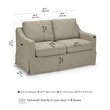 Pemberly Row 57W Loveseat With Removable Slipcover in Sand Basketweave Fabric