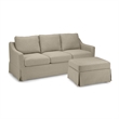 Pemberly Row 80W Sofa and Storage Ottoman With Removable Slipcovers in Sand