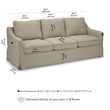 Pemberly Row 80W Sofa With Removable Slipcover in Sand Basketweave Fabric