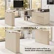 Pemberly Row 30W Office Storage Cabinet With Lockable Drawers in Natural Elm