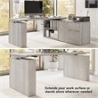 Pemberly Row 30W Office Storage Cabinet With Lockable Drawers in Platinum Gray