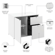 Pemberly Row 30W Office Storage Cabinet With Lockable Drawers in White
