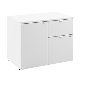 Pemberly Row 30W Office Storage Cabinet With Lockable Drawers in White