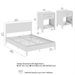 Pemberly Row Queen Platform Bed and 2 Nightstands With Drawers in White Oak