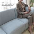 Pemberly Row Modular 5 Seater L Shaped Sectional Lounge Sofa in Mist Fabric