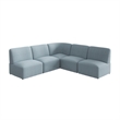 Pemberly Row Modular 5 Seater L Shaped Sectional Lounge Sofa in Mist Fabric