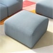 Pemberly Row Modular Lounge Ottoman With Coil Spring Seat in Mist Fabric