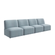 Pemberly Row Modular 4 Seater Sectional Lounge Sofa in Mist Fabric