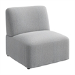 Pemberly Row Modular Armless Lounge Chair With Coil Spring Seat in Fog Fabric
