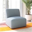 Pemberly Row Modular Armless Lounge Chair With Coil Spring Seat in Mist Fabric