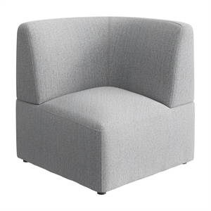 Pemberly Row Modular Corner Lounge Chair With Coil Spring Seat in Fog Fabric