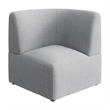 Pemberly Row Modular Corner Lounge Chair With Coil Spring Seat in Fog Fabric