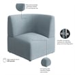 Pemberly Row Modular Corner Lounge Chair With Coil Spring Seat in Mist Fabric