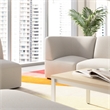 Pemberly Row Modular Corner Lounge Chair With Coil Spring Seat in Oat Fabric