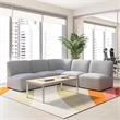 Pemberly Row Modular 5 Seater L Shaped Sectional Lounge Sofa in Fog Fabric