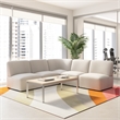 Pemberly Row Modular 5 Seater L Shaped Sectional Lounge Sofa in Oat Fabric