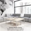 Pemberly Row 5 Seat L Shaped Sectional With Charging Station in Fog Fabric