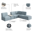 Pemberly Row 5 Seat L Shaped Sectional With Charging Station in Mist Fabric