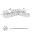 Pemberly Row 5 Seat L Shaped Sectional With Charging Station in Oat Fabric