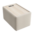Pemberly Row Modular Side Table With USB and AC Charging Station in Oat Fabric