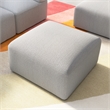 Pemberly Row Modular Lounge Ottoman With Coil Spring Seat in Fog Fabric