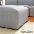 Pemberly Row Modular Lounge Ottoman With Coil Spring Seat in Oat Fabric