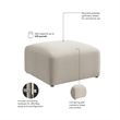 Pemberly Row Modular Lounge Ottoman With Coil Spring Seat in Oat Fabric