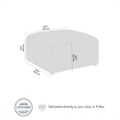 Pemberly Row Modular Lounge Ottoman With Coil Spring Seat in Oat Fabric