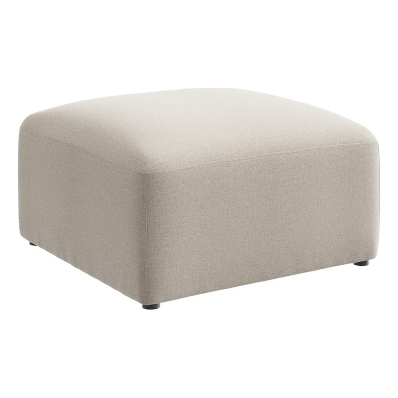 Pemberly Row Modular Lounge Ottoman With Coil Spring Seat in Oat Fabric
