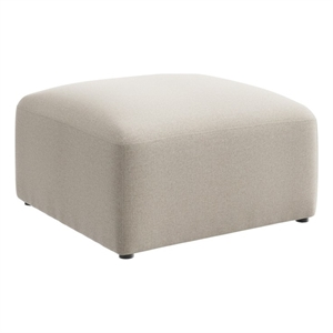 Pemberly Row Modular Lounge Ottoman With Coil Spring Seat in Oat Fabric