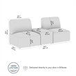 Pemberly Row 2 Seater Sectional With USB and AC Charging Station in Fog Fabric