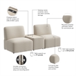 Pemberly Row 2 Seater Sectional With USB and AC Charging Station in Oat Fabric
