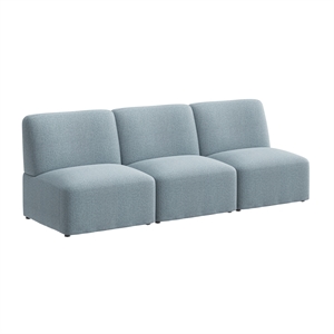 Pemberly Row Modular 3 Seater Sectional Lounge Sofa in Mist Fabric