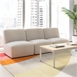 Pemberly Row Modular 3 Seater Sectional Lounge Sofa in Oat Fabric