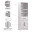 Pemberly Row 25W Adjustable Shelves Closet Organizer With Drawer & Doors