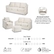 Pemberly Row 80W Sofa with Loveseat & Chair and Ottoman with Slipcovers in Ivory