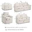 Pemberly Row 80W Sofa with Loveseat & Chair and Ottoman with Slipcovers in Ivory