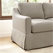 Pemberly Row 80W Sofa with Loveseat & Chair and Ottoman with Slipcovers in Sand